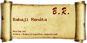 Babaji Renáta névjegykártya